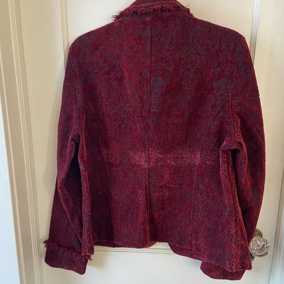 Vintage NTCO Nomadic Traders Blazer Red and Black Raised Pattern Sz Large - Picture 2 of 9